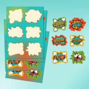 Pow Sticker Sheet Mockup